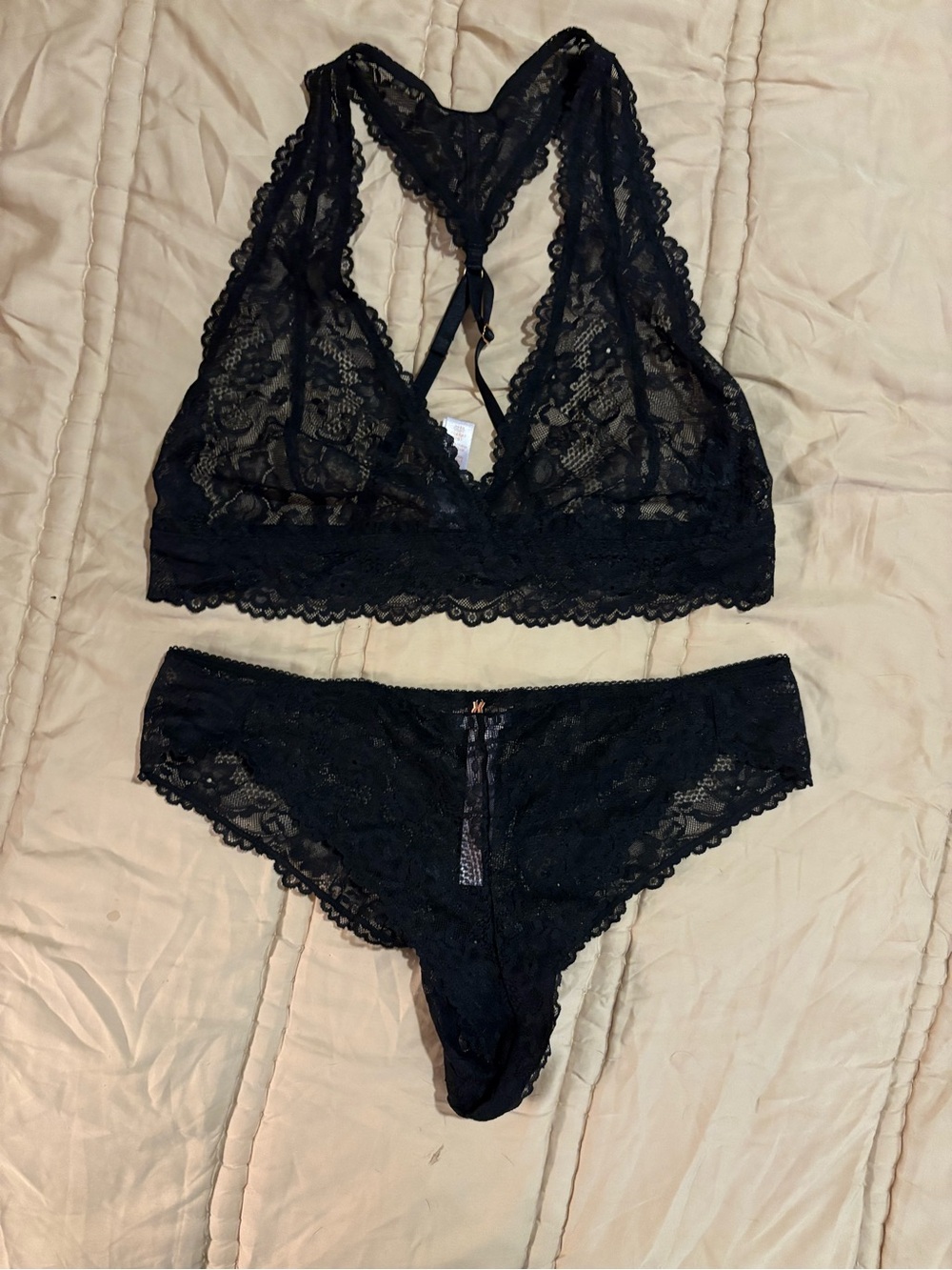Savage X Fenty Black Lace Bralette and Bikini Set - Signature Style